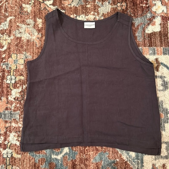 Parachute Linen Tank Coal Grey Size XL Scoop Neck Cropped - NWOT - Picture 2 of 3